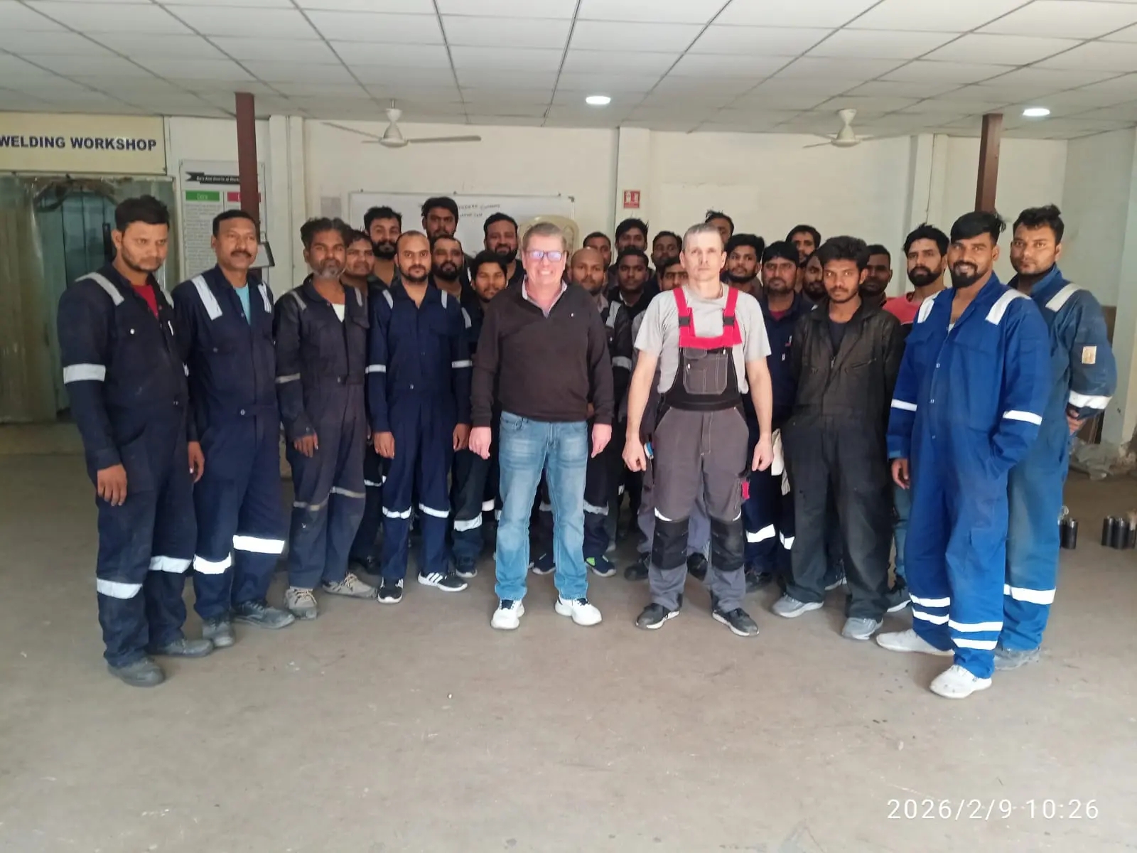 В период с 03.02.2026 по 12.02.2026 прошла аттестация иностранных сварщиков в Республике Индия для компании «Пондера Индустри»._image